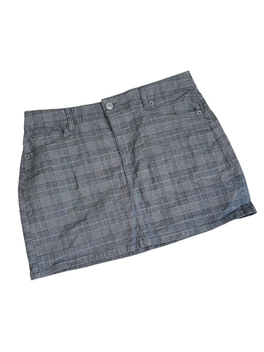 American Eagle Super Stretch Mini Skirt Womens Size 10 Black Gray Classic Preppy